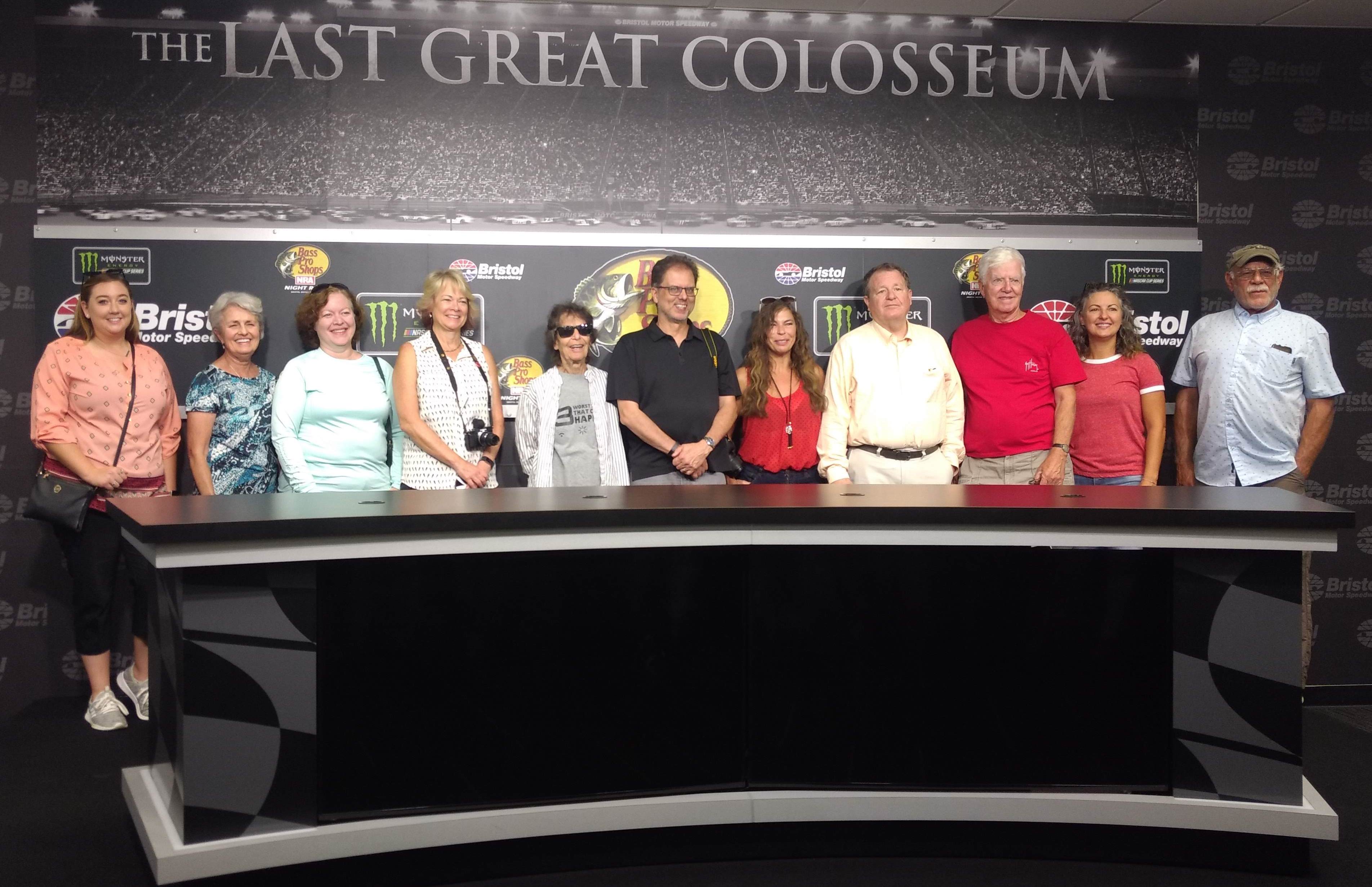Journalists visited Bristol Motor Speedway while touring Northeast Tennessee.