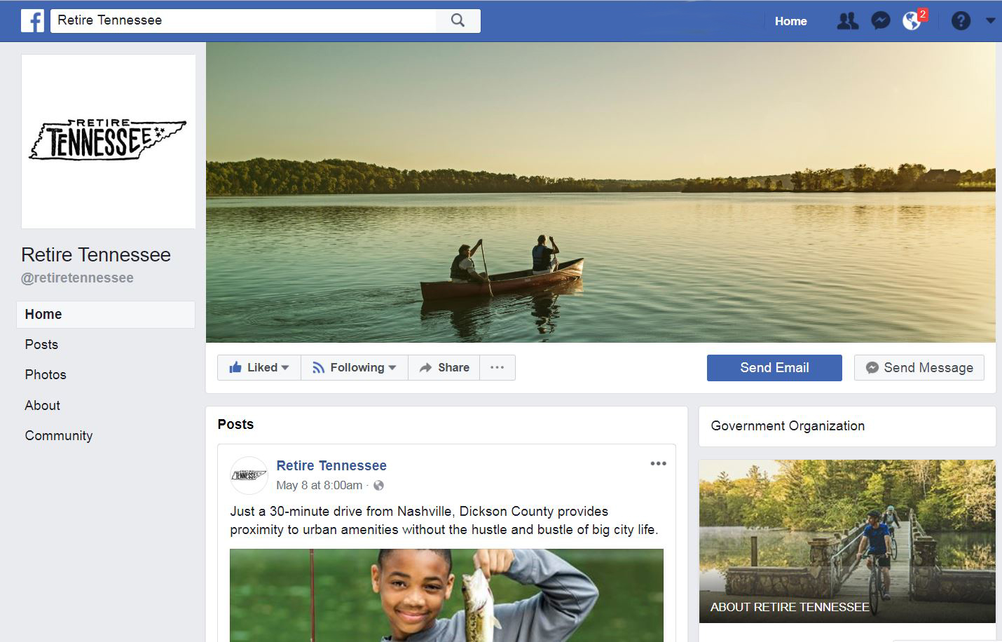Retire Tennessee reaches broad retiree audience thanks to new Facebook page.