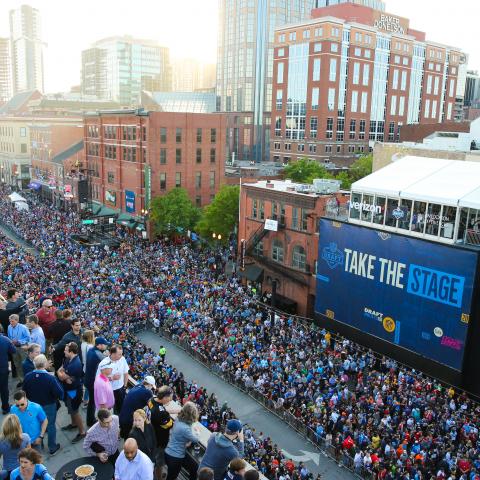 Fans flood the streets of Nashville for the 2019 NFL Draft. Photo credit: Nashville Convention & Visitors Corp.