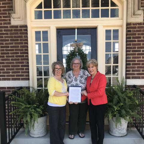 L to R: Monica Heath, Jennifer Waldrup and Mayor Jill Holland were each winners of the West Tennessee Regional Directors Tourism Week Contest.